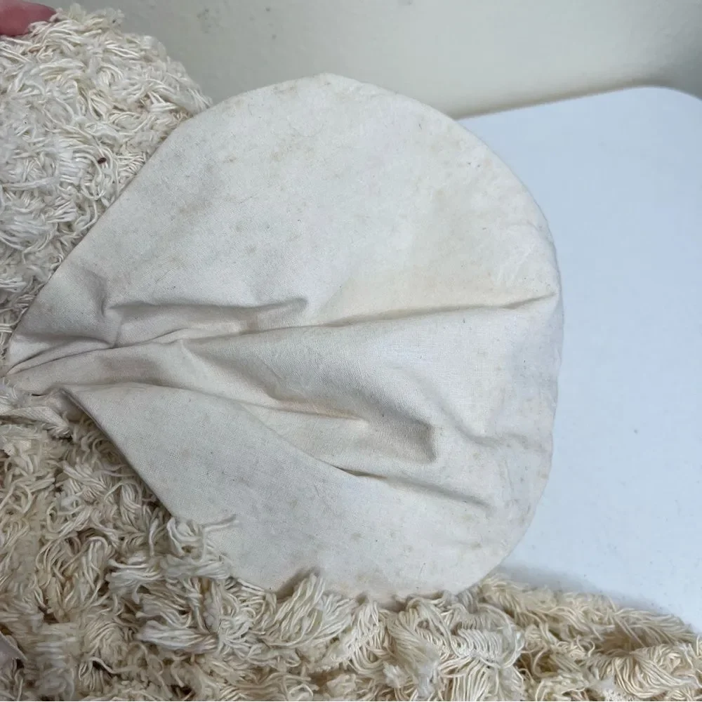 Vintage Handmade Yarn Angel Rag Doll Cream Painted Face Wings Holiday Decor